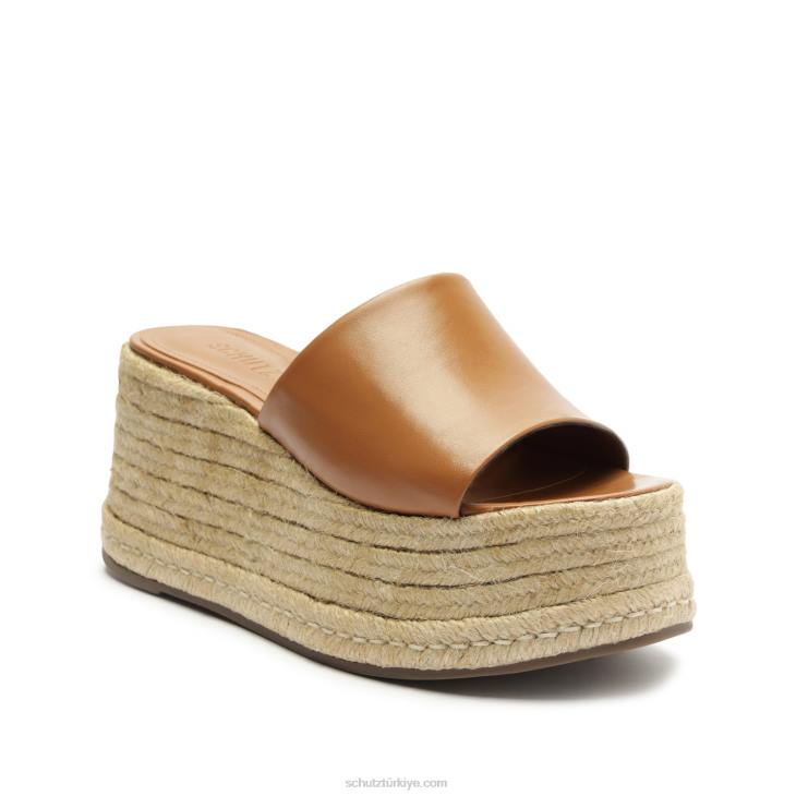 Schutz N42F469marih hafta sonu atanado deri sandalet kahverengi