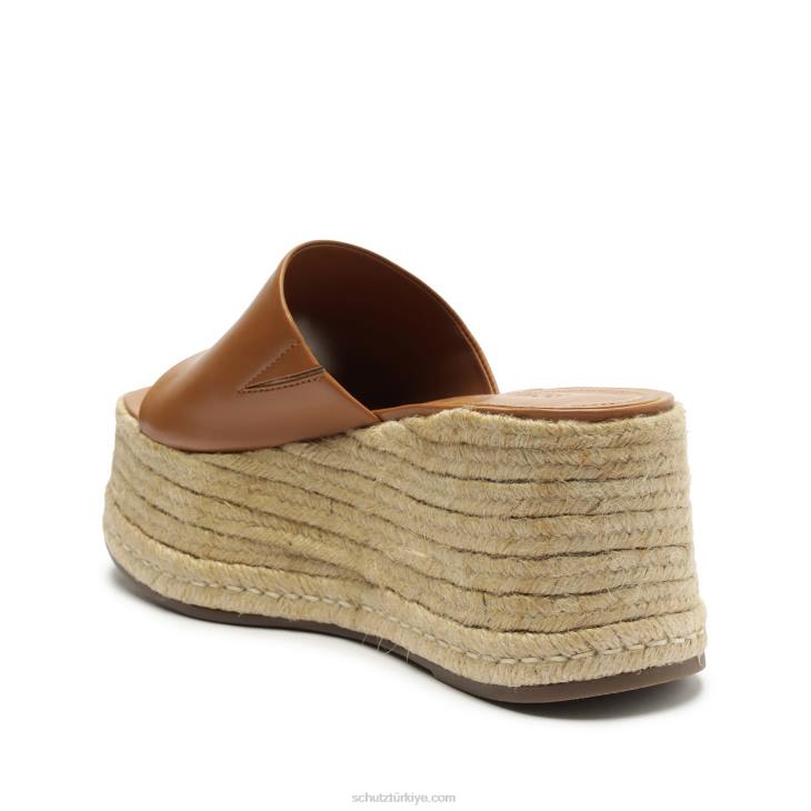 Schutz N42F469marih hafta sonu atanado deri sandalet kahverengi