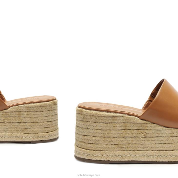 Schutz N42F469marih hafta sonu atanado deri sandalet kahverengi