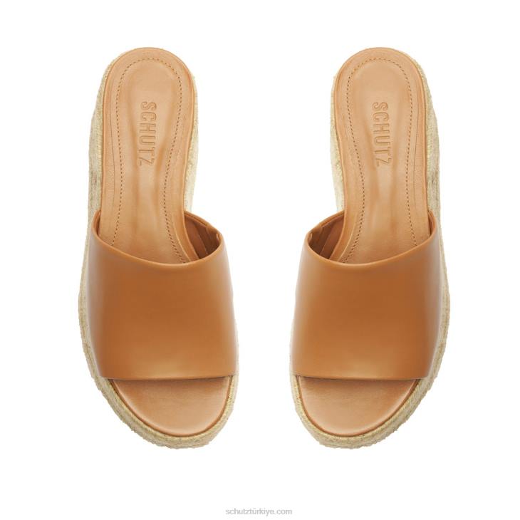 Schutz N42F469marih hafta sonu atanado deri sandalet kahverengi
