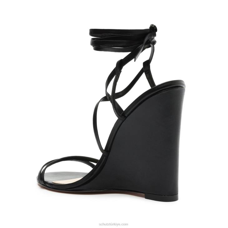 Schutz N42F471deonne gündelik Nappa deri sandalet siyah