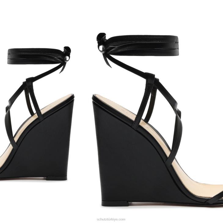 Schutz N42F471deonne gündelik Nappa deri sandalet siyah