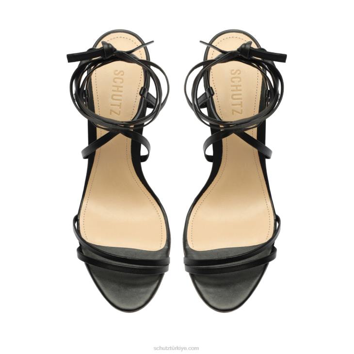 Schutz N42F471deonne gündelik Nappa deri sandalet siyah