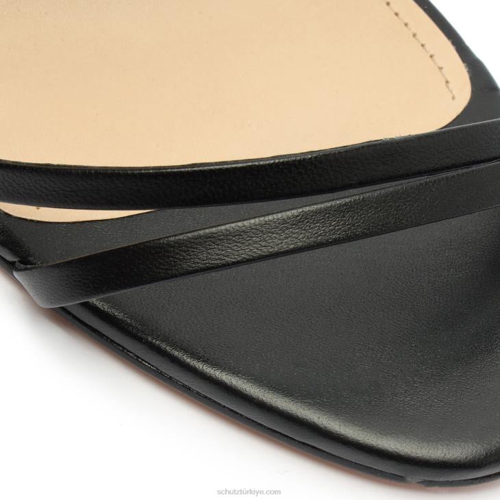 Schutz N42F471deonne gündelik Nappa deri sandalet siyah
