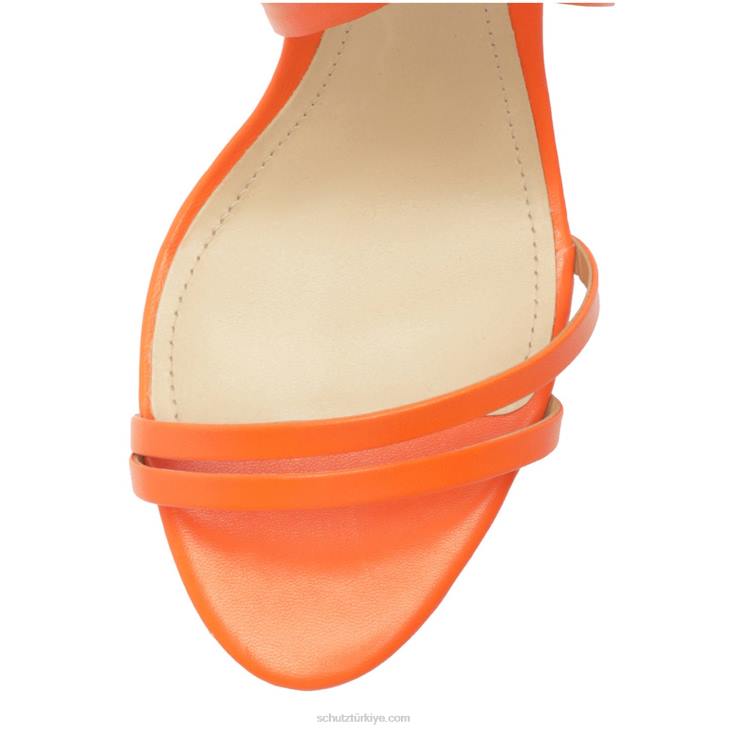 Schutz N42F473deonne gündelik Nappa deri sandalet alev turuncu