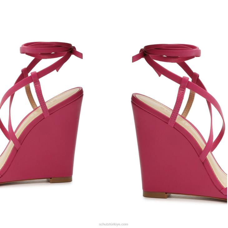 Schutz N42F474deonne gündelik Nappa deri sandalet sıcak pembe