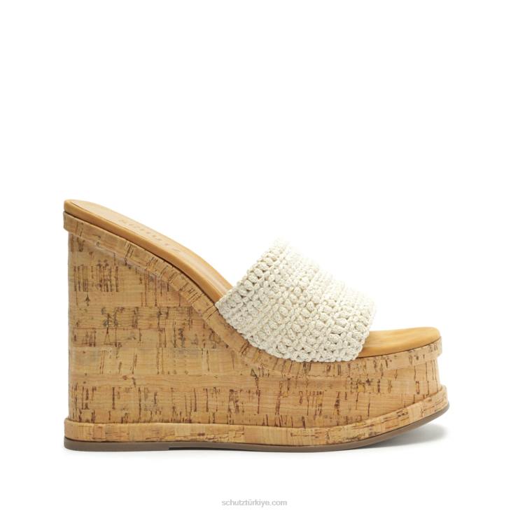 Schutz N42F476dalle rahat tira deri sandalet ham fildişi