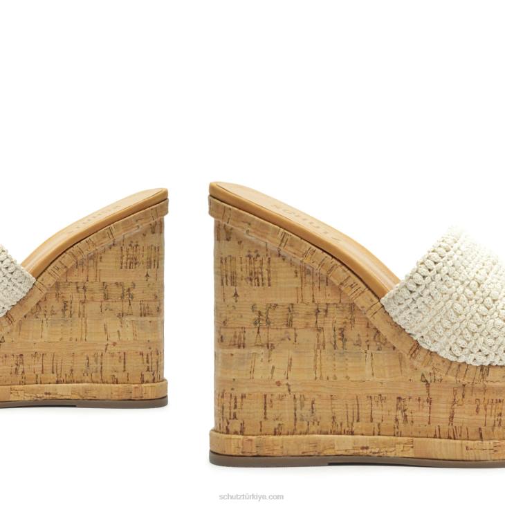 Schutz N42F476dalle rahat tira deri sandalet ham fildişi