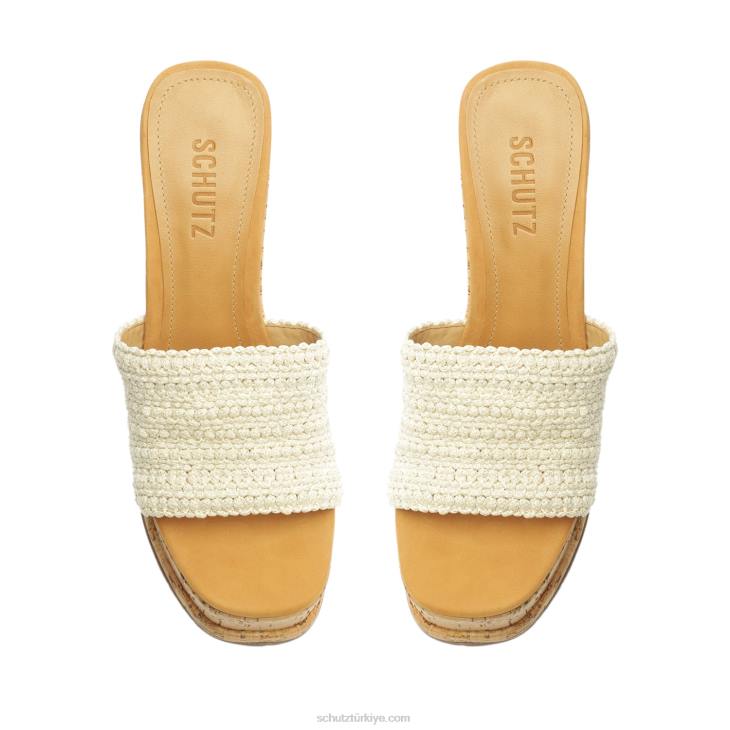 Schutz N42F476dalle rahat tira deri sandalet ham fildişi