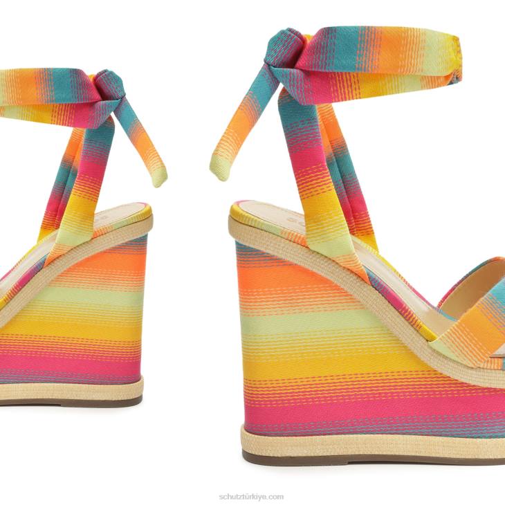 Schutz N42F479vitoria dalgalı deri sandalet gökkuşağı