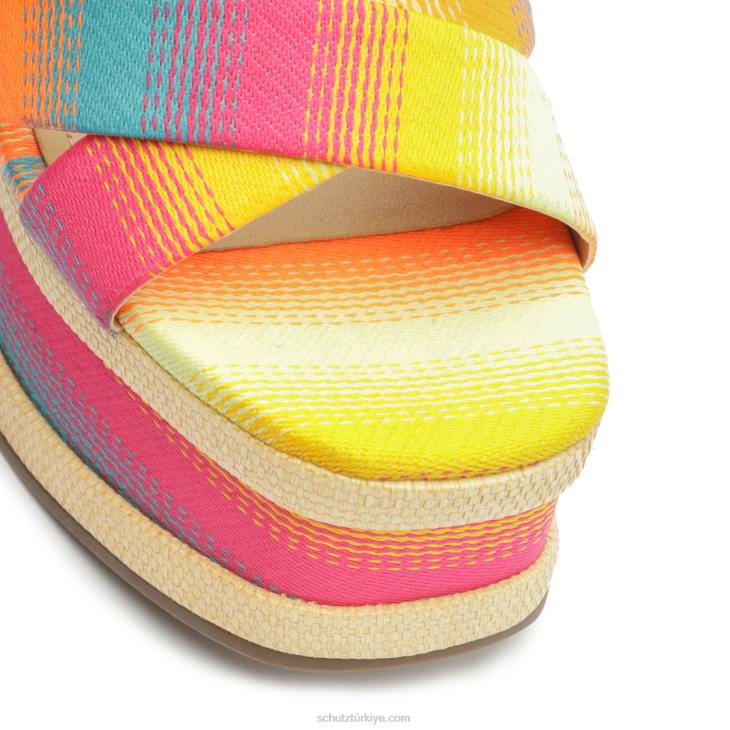 Schutz N42F479vitoria dalgalı deri sandalet gökkuşağı