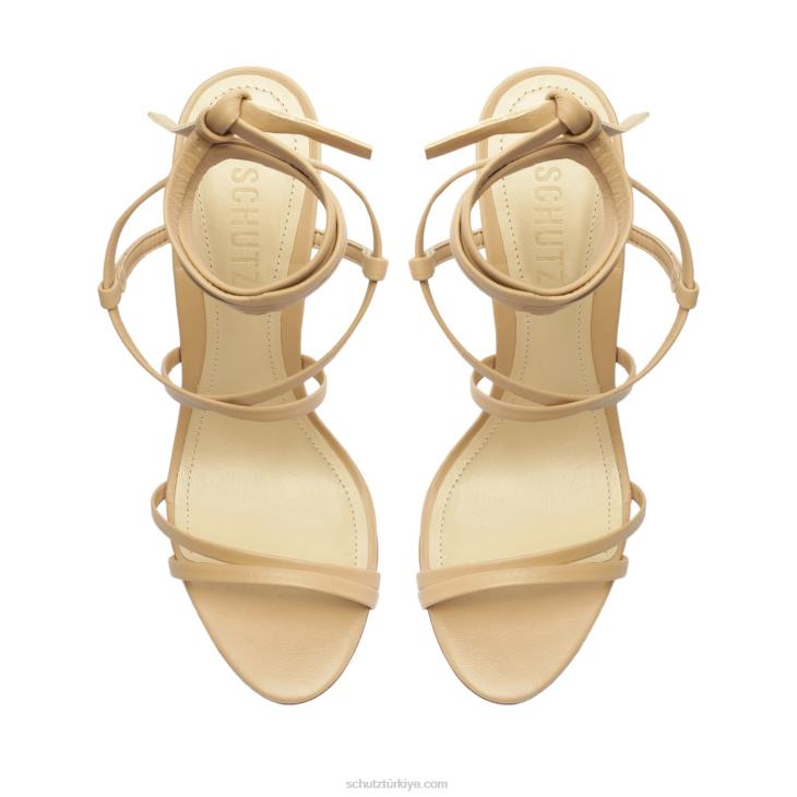 Schutz N42F480deonne gündelik Nappa deri sandalet gerçek bej