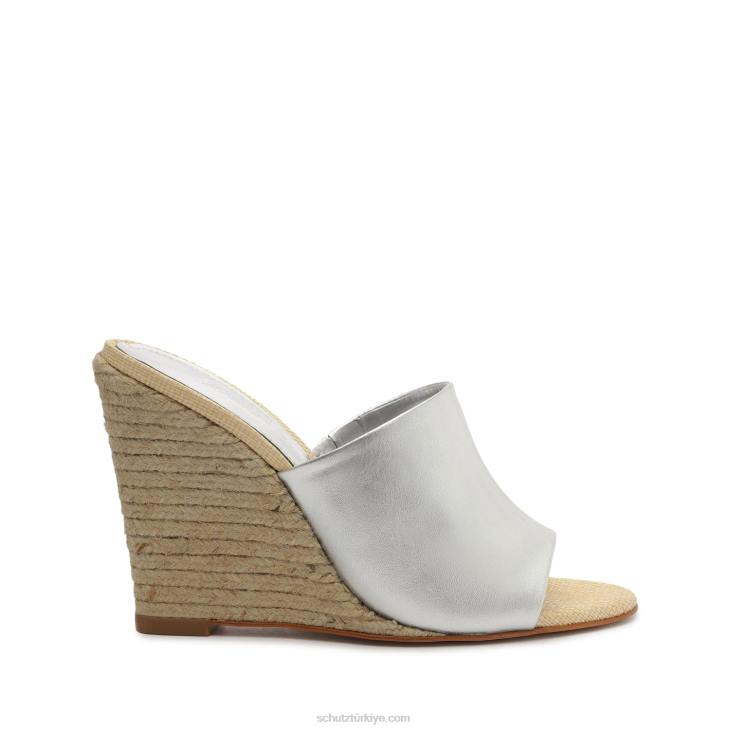Schutz N42F486lucy hafta sonu metalik deri sandalet gümüş