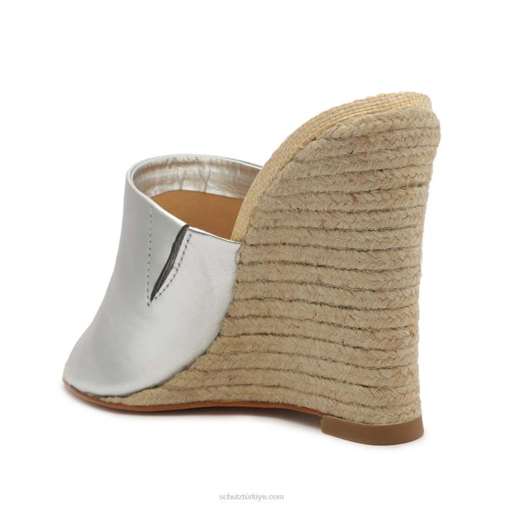 Schutz N42F486lucy hafta sonu metalik deri sandalet gümüş