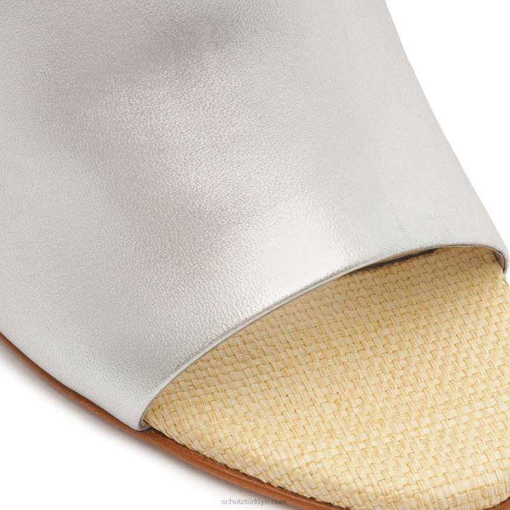 Schutz N42F486lucy hafta sonu metalik deri sandalet gümüş