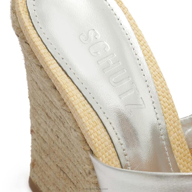 Schutz N42F486lucy hafta sonu metalik deri sandalet gümüş