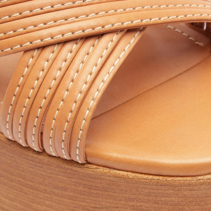 Schutz N42F487marcela atanado deri sandalet bal şeftali