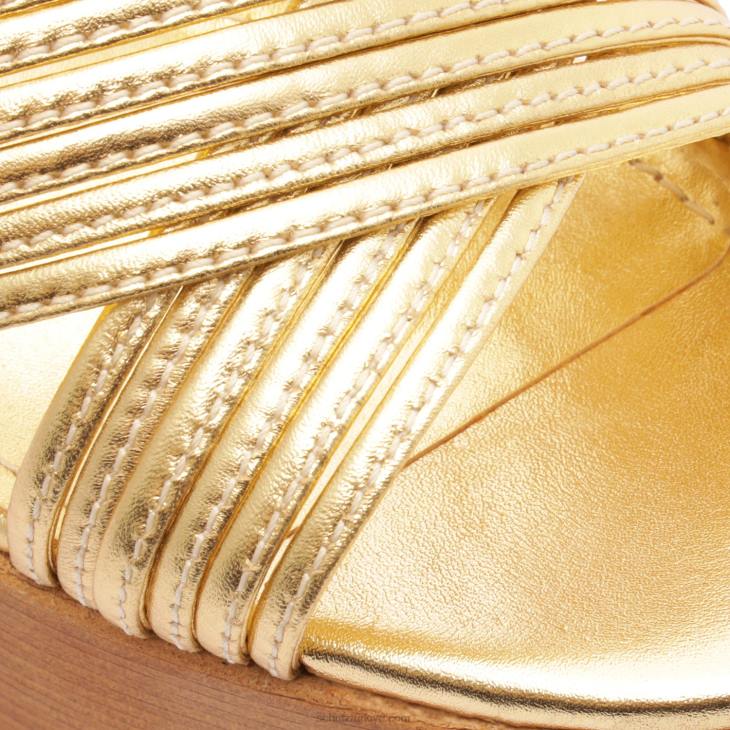 Schutz N42F488marcela metalik deri sandalet altın