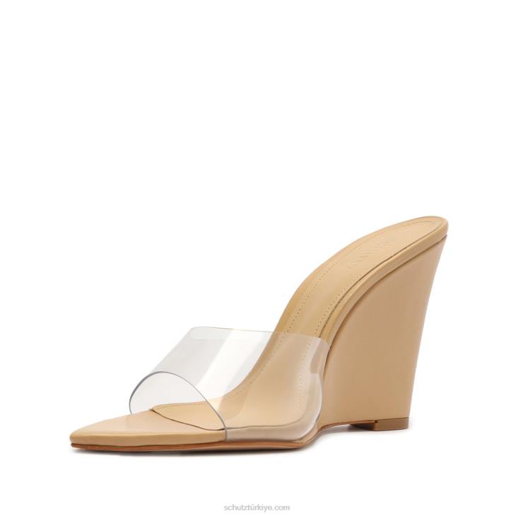 Schutz N42F495Luci vinil ve Nappa deri sandalet açık bej