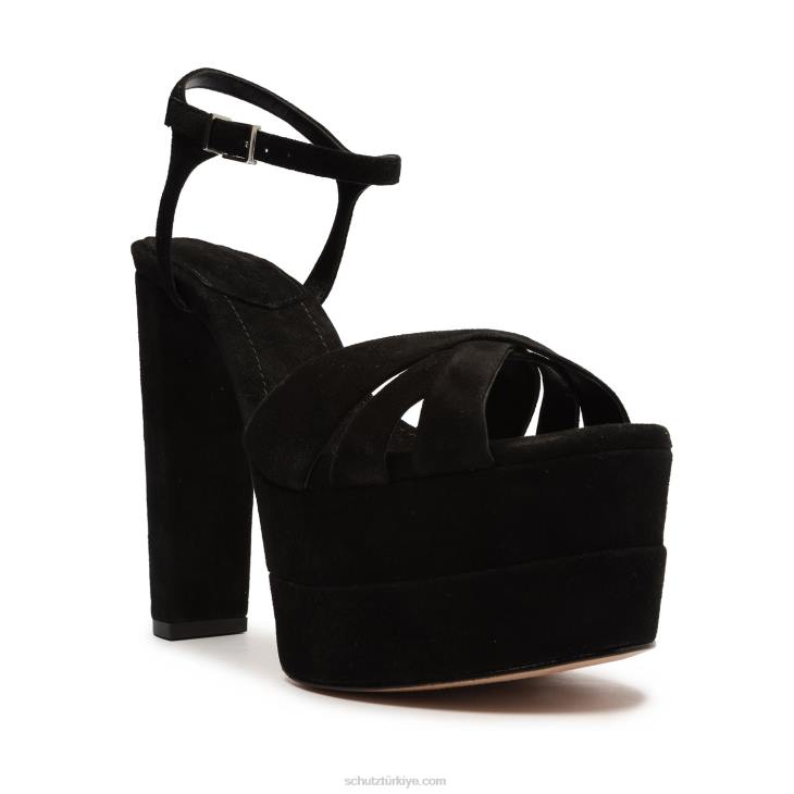 Schutz N42F100keefa yüksek süet sandalet siyah