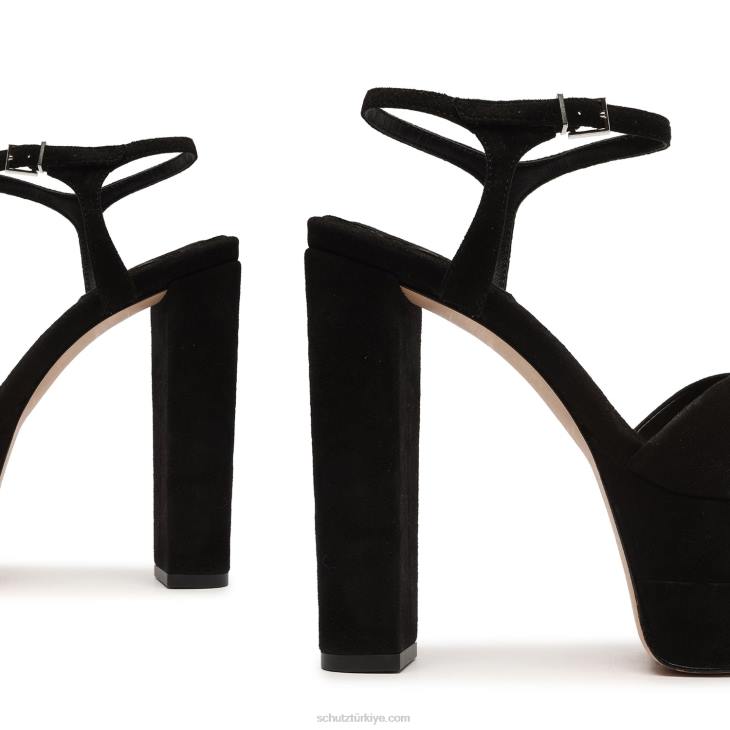 Schutz N42F100keefa yüksek süet sandalet siyah