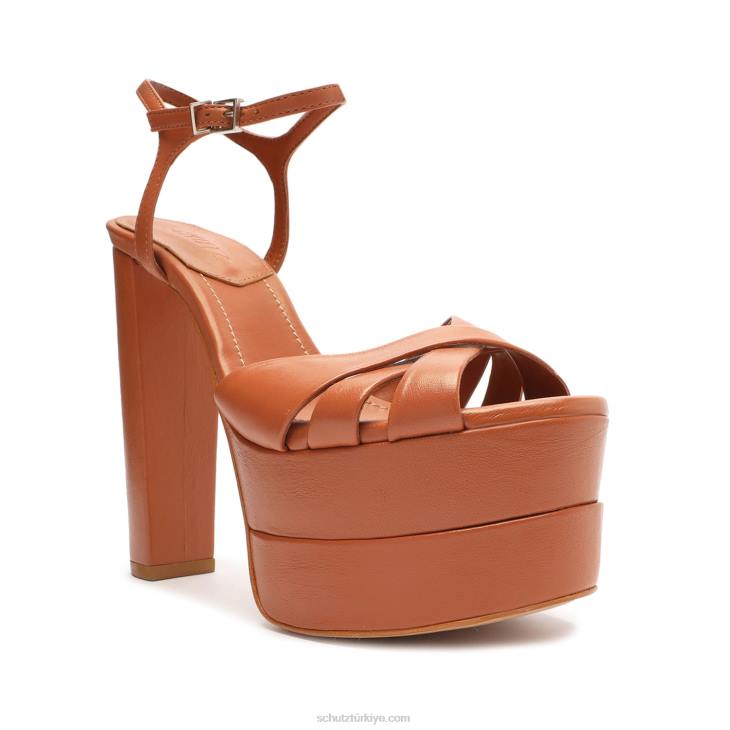 Schutz N42F101keefa yüksek nappa deri sandalet karamel