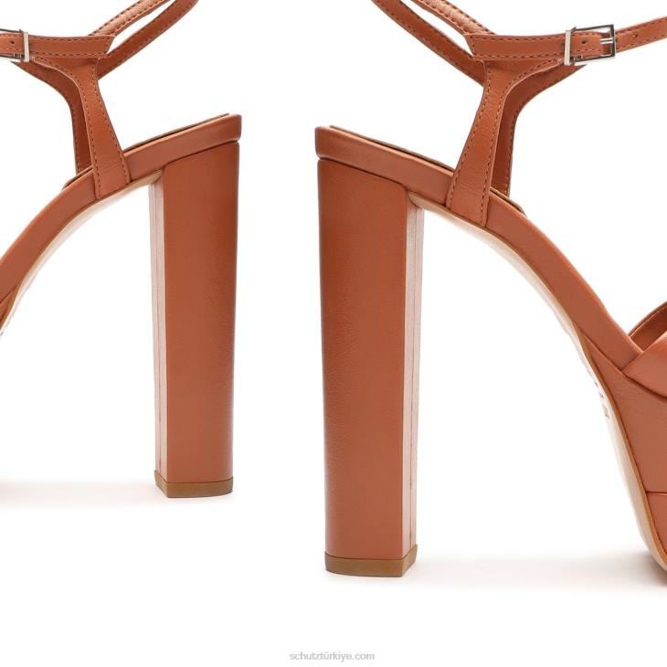Schutz N42F101keefa yüksek nappa deri sandalet karamel