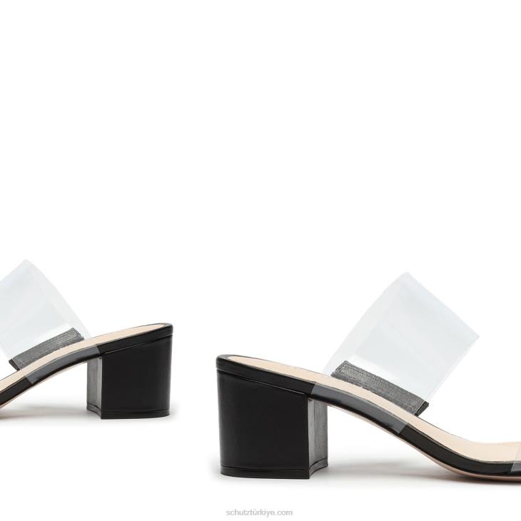 Schutz N42F104zafer vinil ve deri sandalet siyah