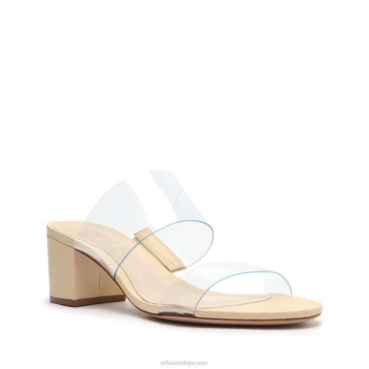 Schutz N42F107zafer vinil ve deri sandalet yumurta kabuğu
