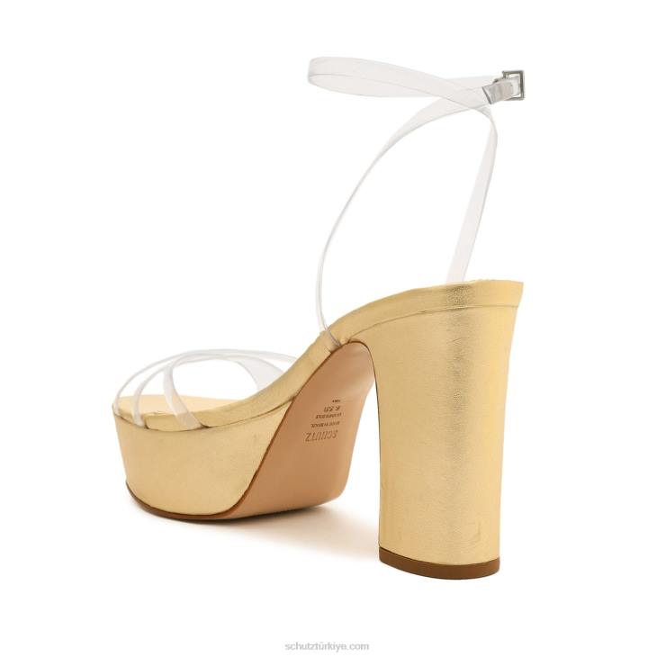 Schutz N42F10amelia platform deri sandalet altın