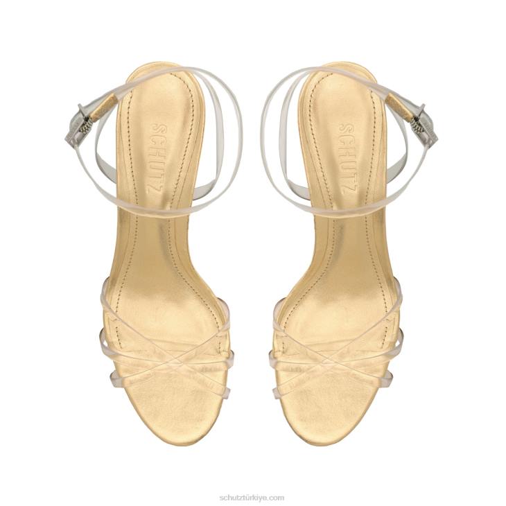 Schutz N42F10amelia platform deri sandalet altın
