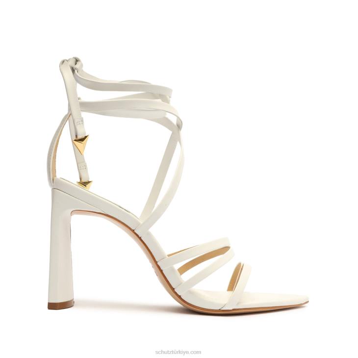 Schutz N42F110yaprak nappa deri sandalet beyaz