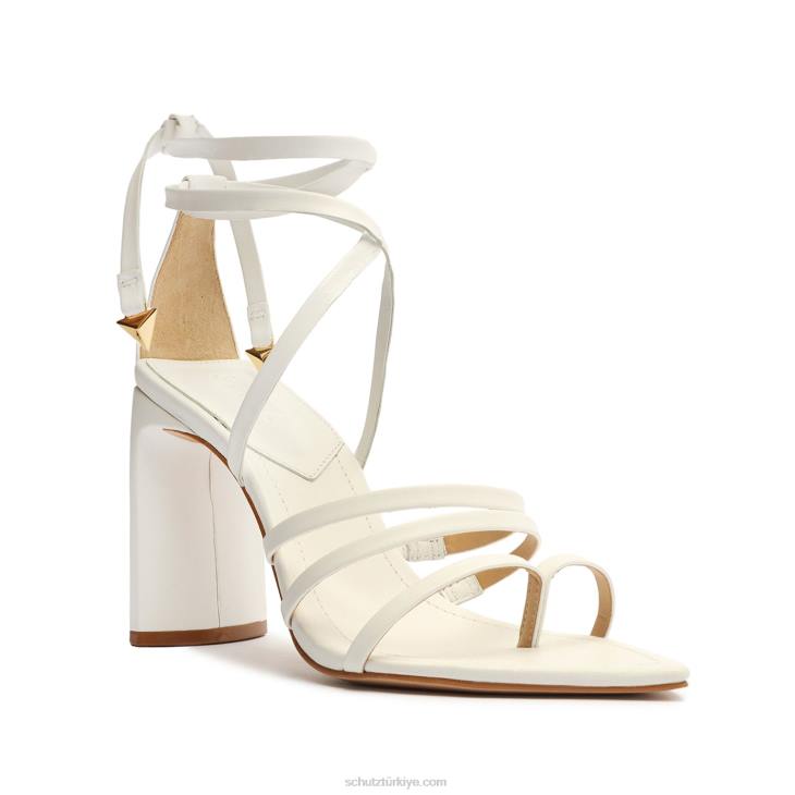 Schutz N42F110yaprak nappa deri sandalet beyaz