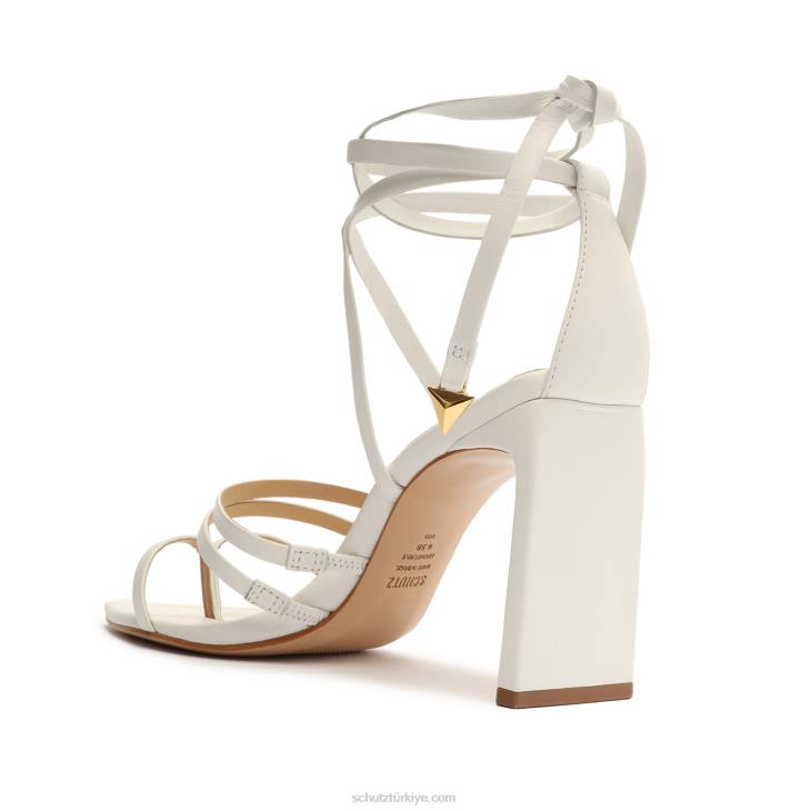Schutz N42F110yaprak nappa deri sandalet beyaz