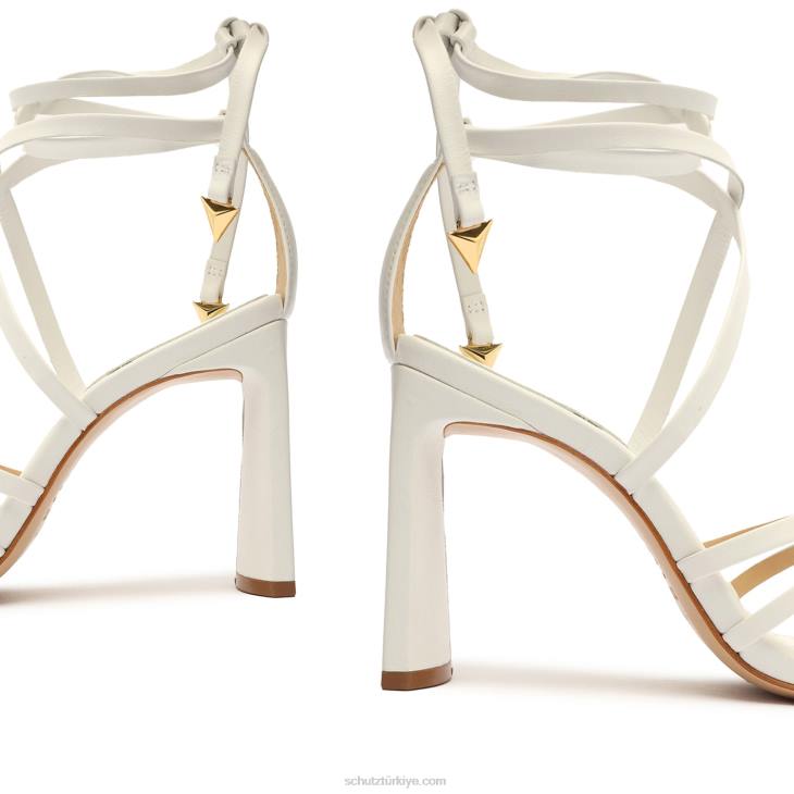 Schutz N42F110yaprak nappa deri sandalet beyaz