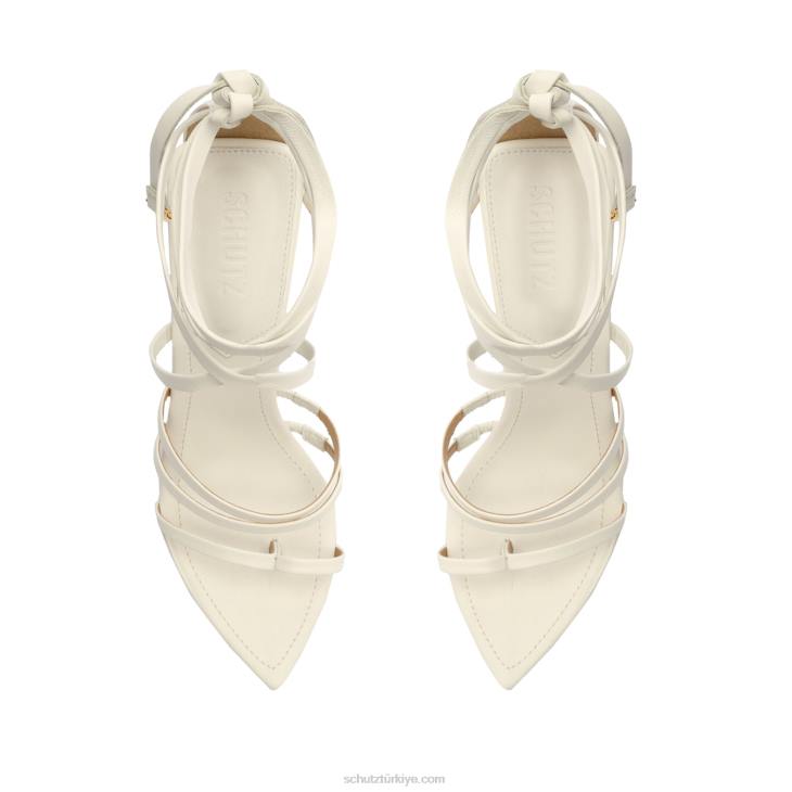 Schutz N42F110yaprak nappa deri sandalet beyaz