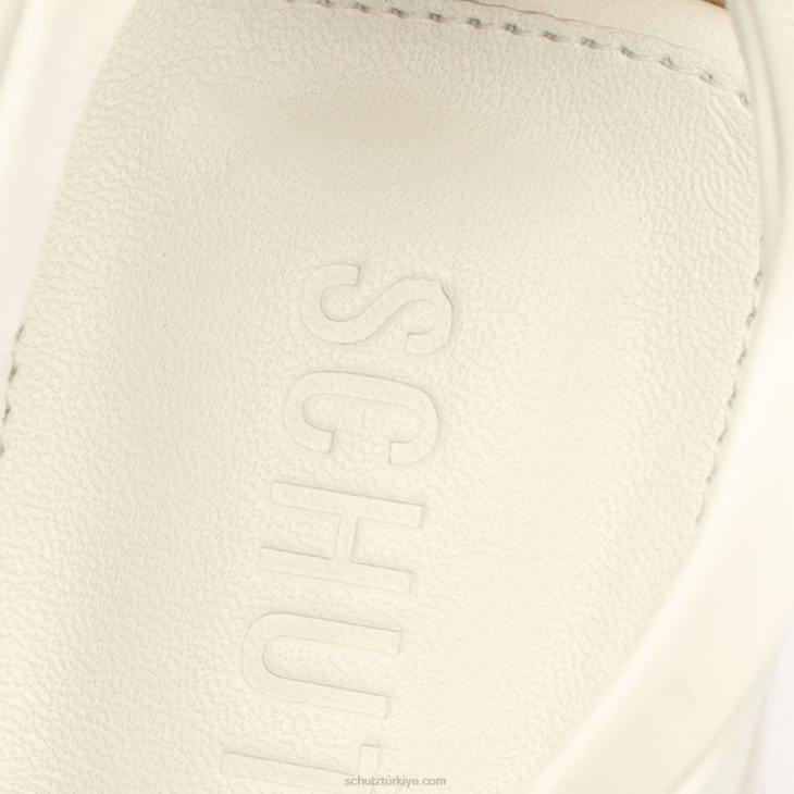 Schutz N42F110yaprak nappa deri sandalet beyaz