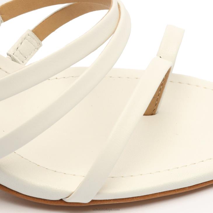 Schutz N42F110yaprak nappa deri sandalet beyaz