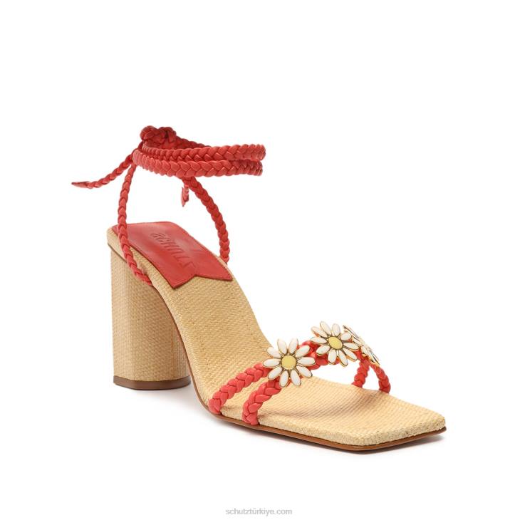 Schutz N42F112hina atanado deri sandalet mercan