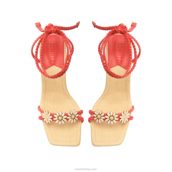 Schutz N42F112hina atanado deri sandalet mercan