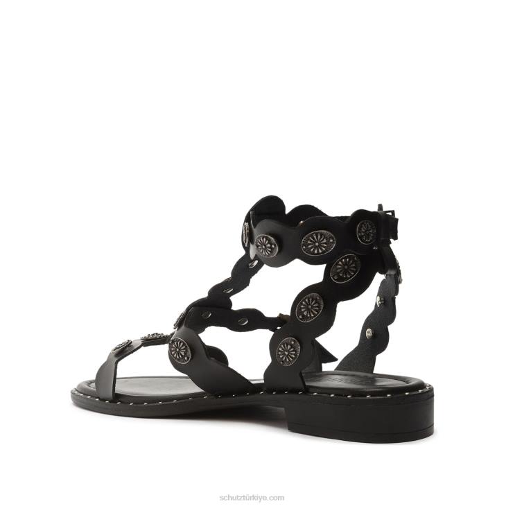 Schutz N42F114aletta deri sandalet siyah