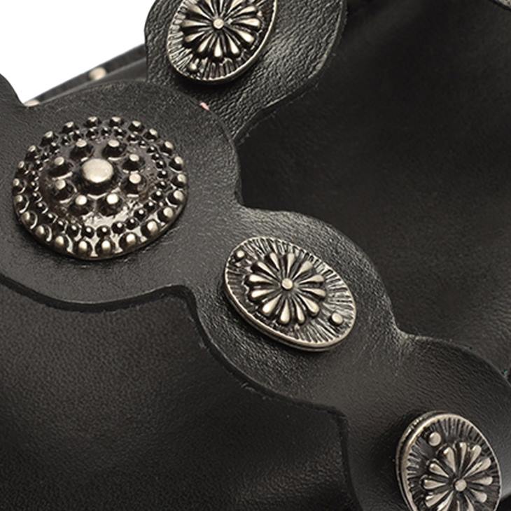 Schutz N42F114aletta deri sandalet siyah