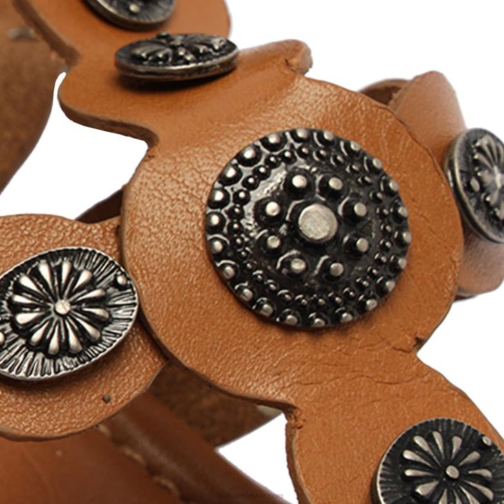 Schutz N42F115aletta deri sandalet derin bej