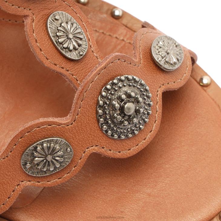 Schutz N42F116aletta deri sandalet derin bej