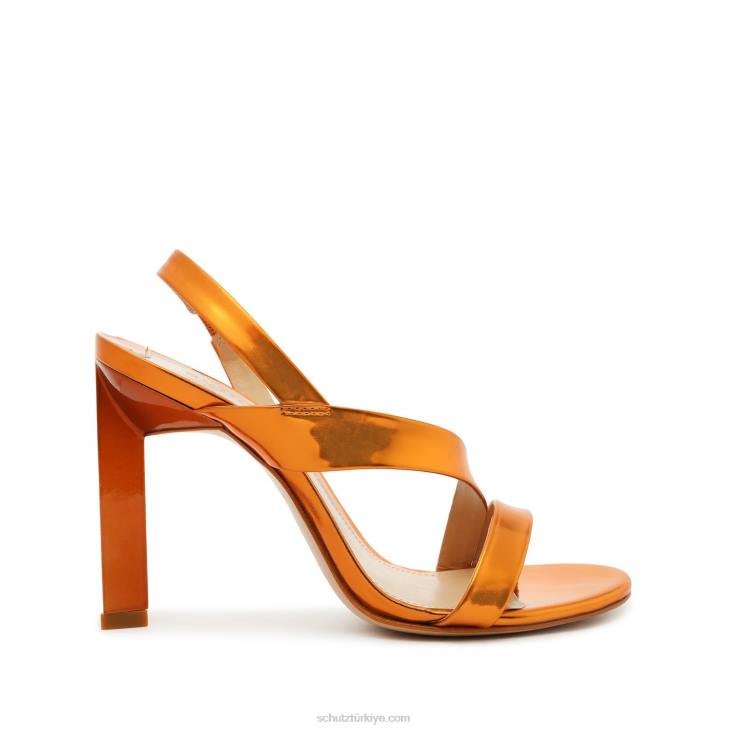 Schutz N42F117kelly specchio deri sandalet turuncu