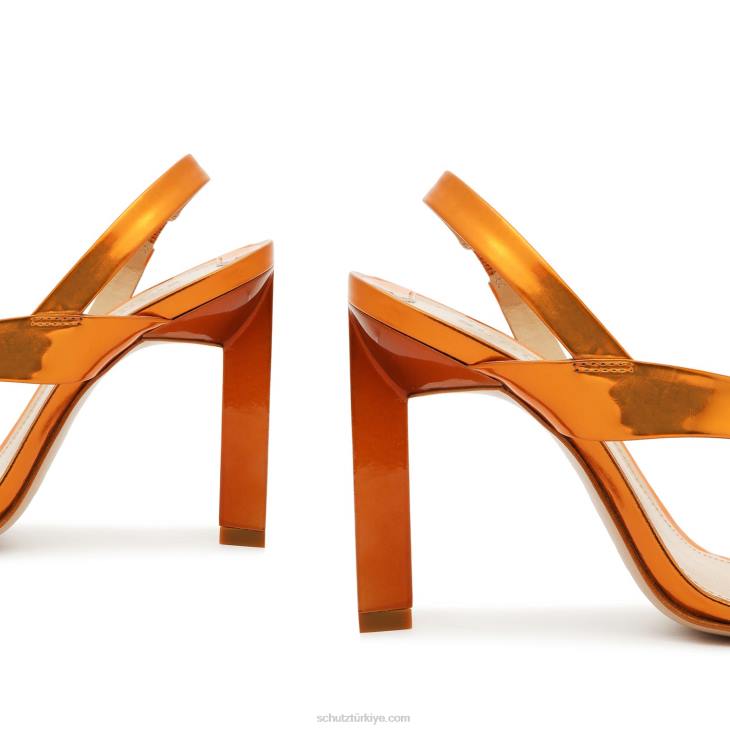 Schutz N42F117kelly specchio deri sandalet turuncu