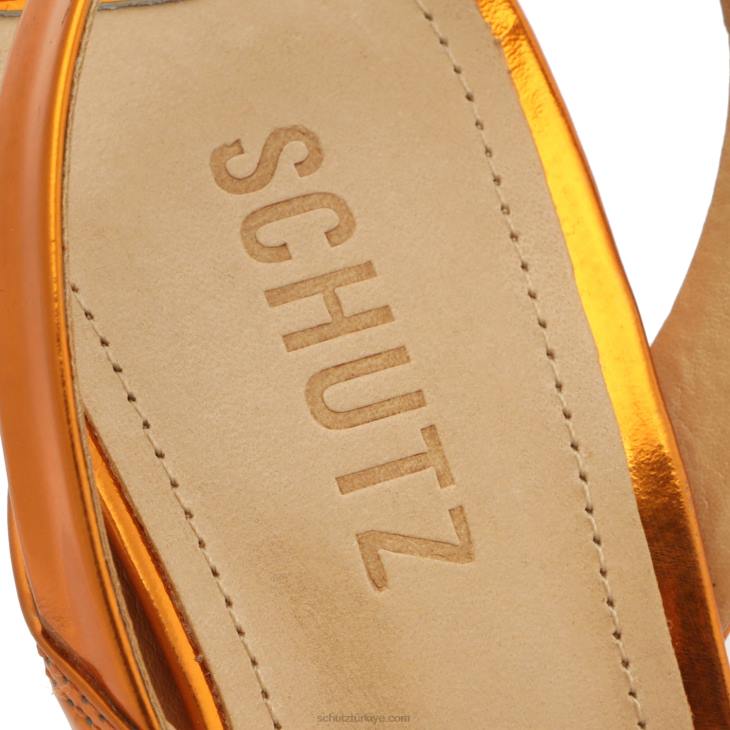 Schutz N42F117kelly specchio deri sandalet turuncu
