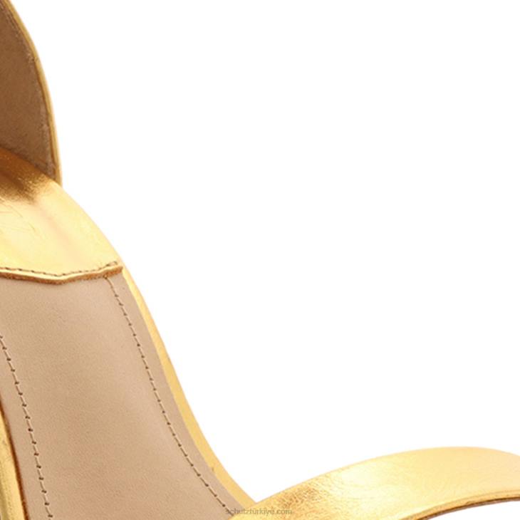 Schutz N42F119suzy lee metalik deri sandalet altın