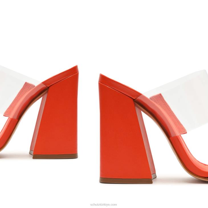 Schutz N42F121zafer yüksek blok sandalet parlak mandalina