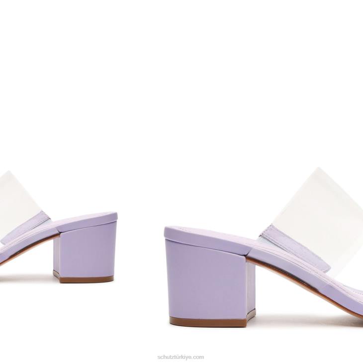 Schutz N42F122victoria nappa deri ve vinil sandalet dumanlı üzüm